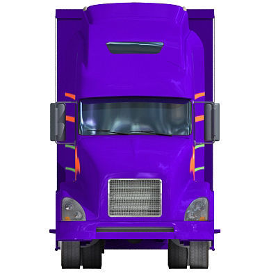 Blue Race Car Transporter Truck 1 3D model_1