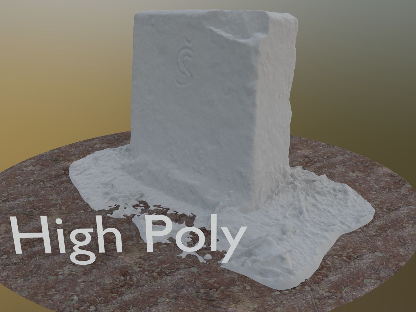 Border Stone Low-poly 3D model_1