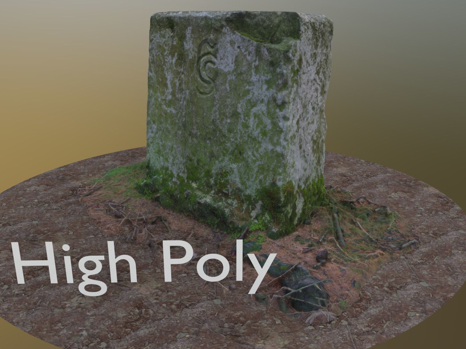 Border Stone Low-poly 3D model_0