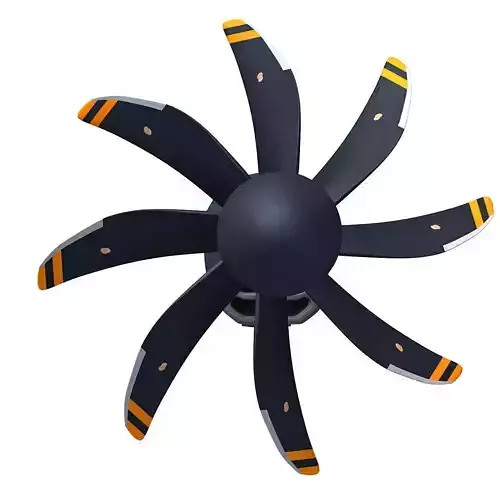 Black Propeller Propfan Jet Engine 3D model