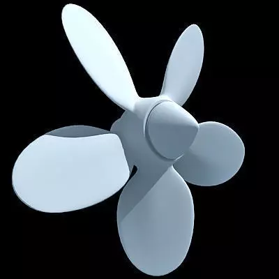 White 5 Side Propeller 3D model