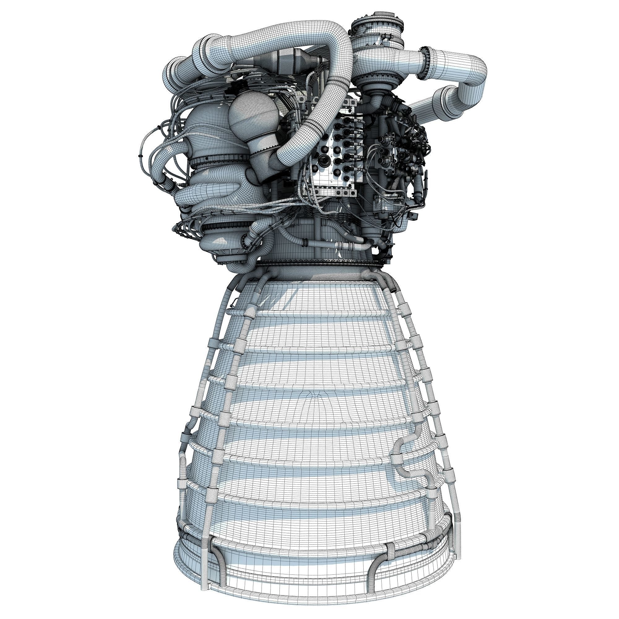 RS-25 Space Shuttle Rocket Engine 3D model_18