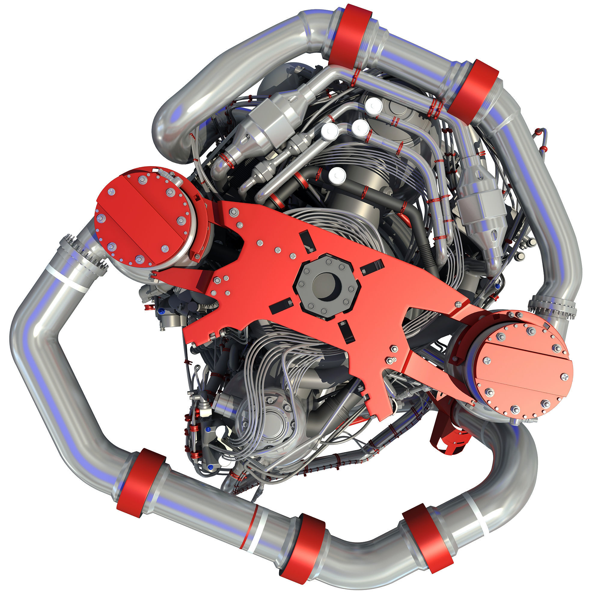 RS-25 Space Shuttle Rocket Engine 3D model_8