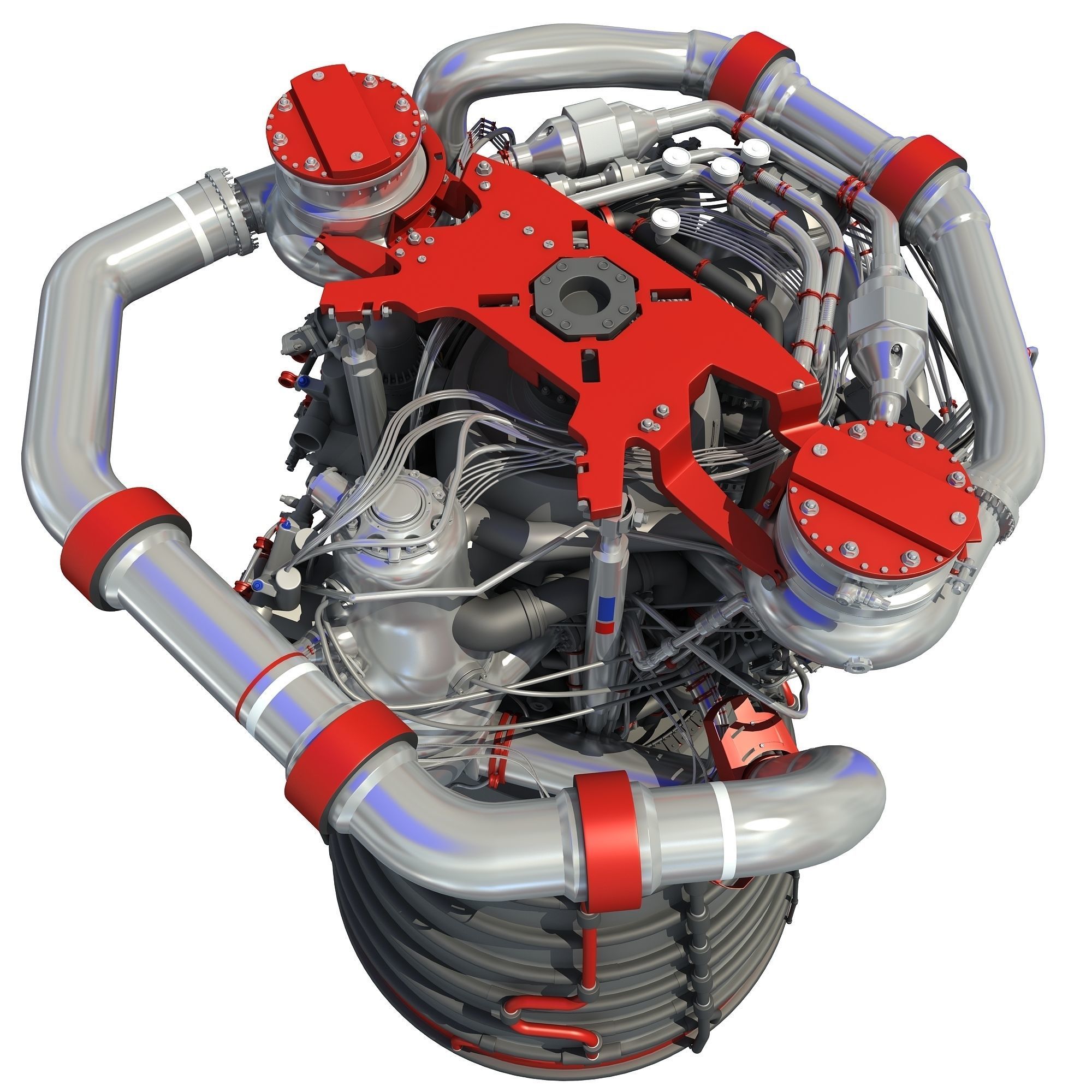 RS-25 Space Shuttle Rocket Engine 3D model_7