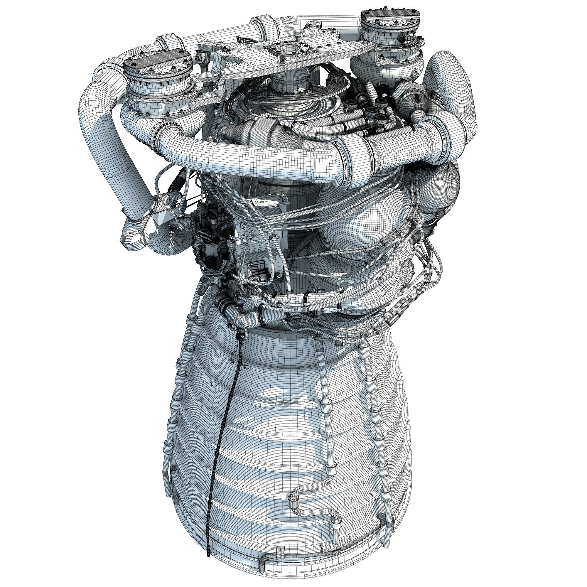 RS-25 Space Shuttle Rocket Engine 3D model_21