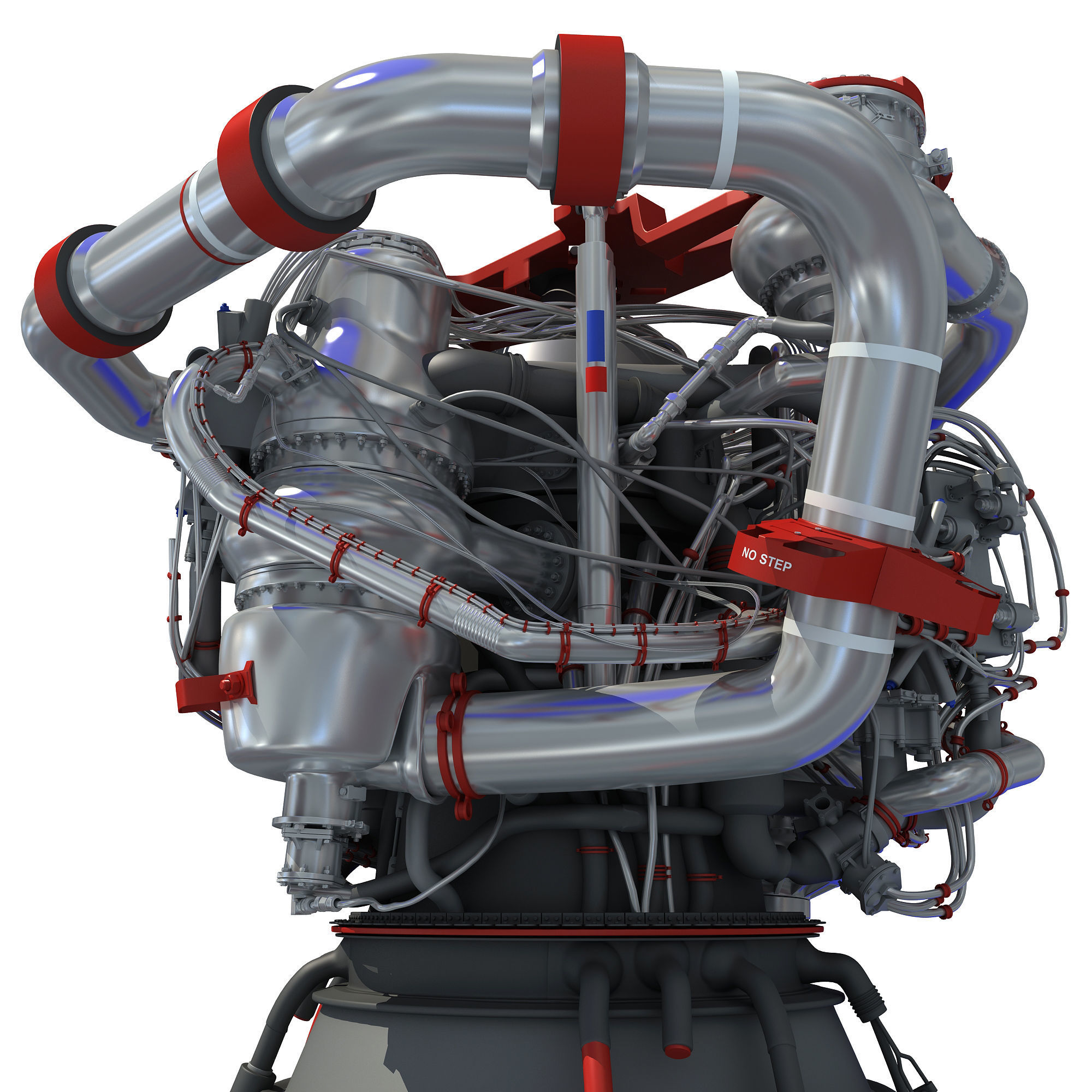 RS-25 Space Shuttle Rocket Engine 3D model_9