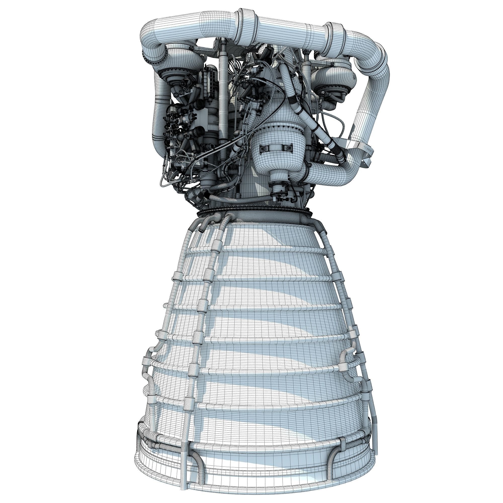 RS-25 Space Shuttle Rocket Engine 3D model_19