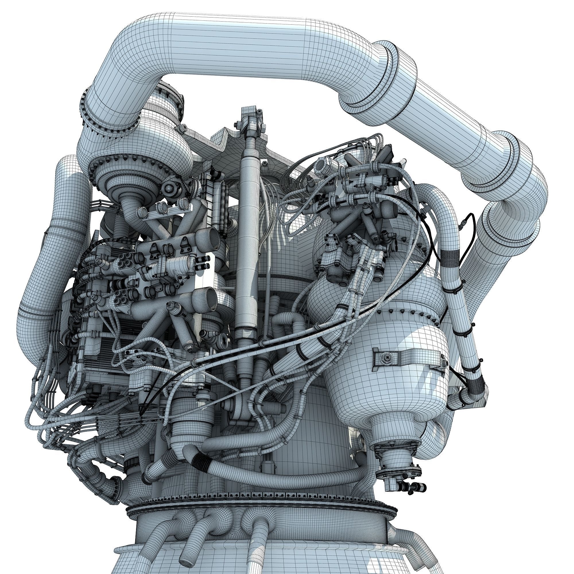 RS-25 Space Shuttle Rocket Engine 3D model_23