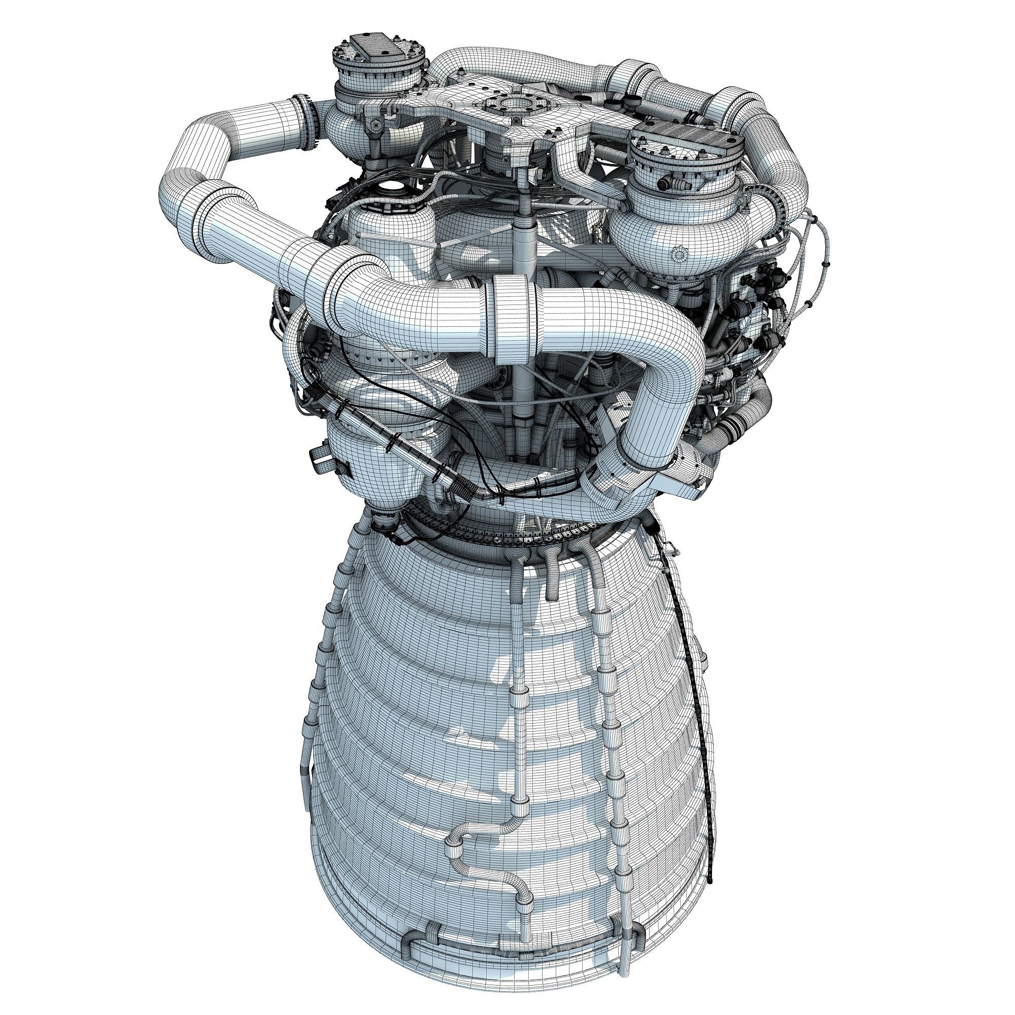 RS-25 Space Shuttle Rocket Engine 3D model_20