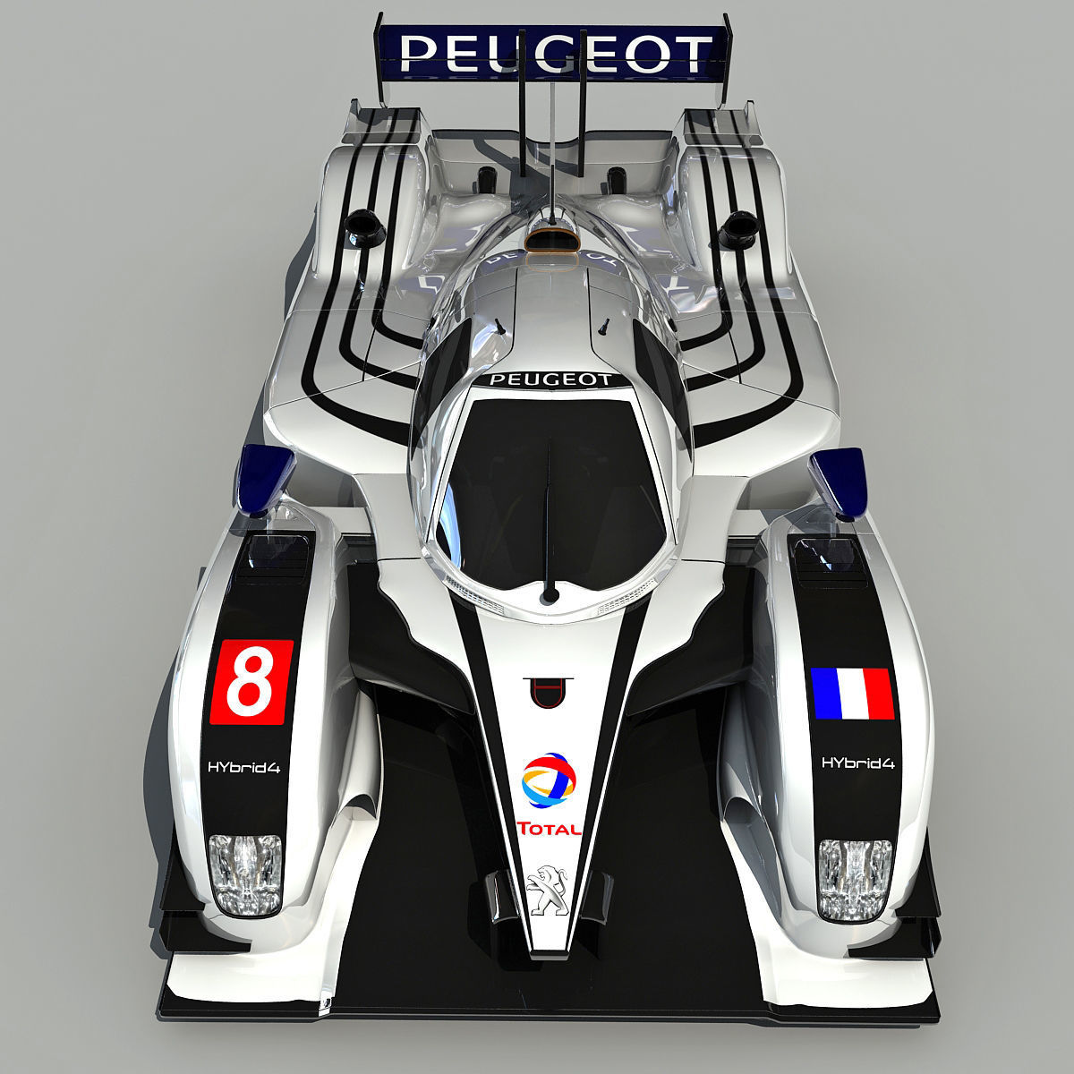 Peugeot 908 Hybrid4 Racecar 3D model_6