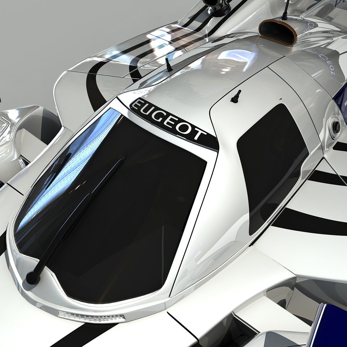 Peugeot 908 Hybrid4 Racecar 3D model_13