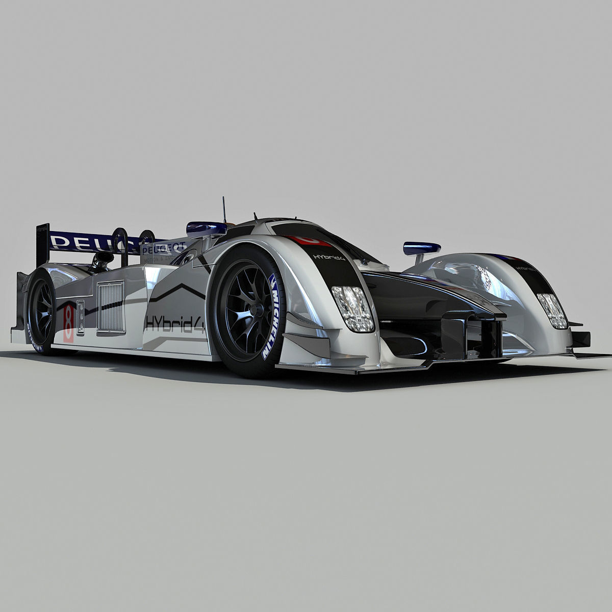 Peugeot 908 Hybrid4 Racecar 3D model_3
