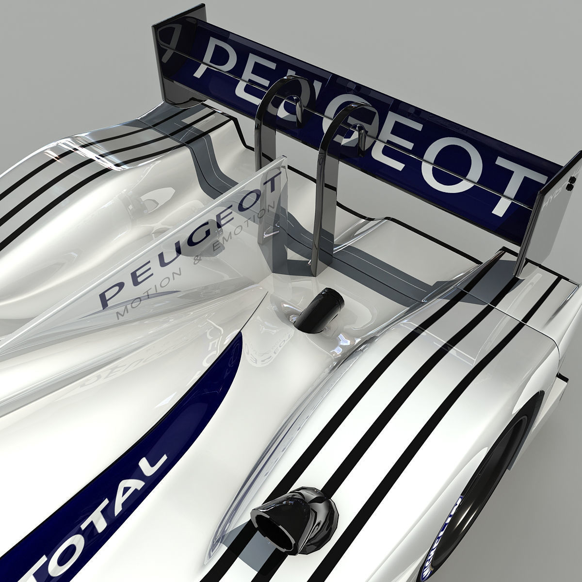 Peugeot 908 Hybrid4 Racecar 3D model_12