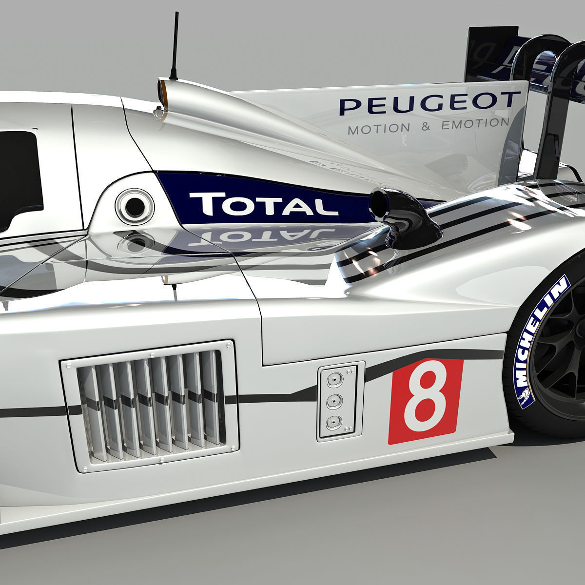 Peugeot 908 Hybrid4 Racecar 3D model_9