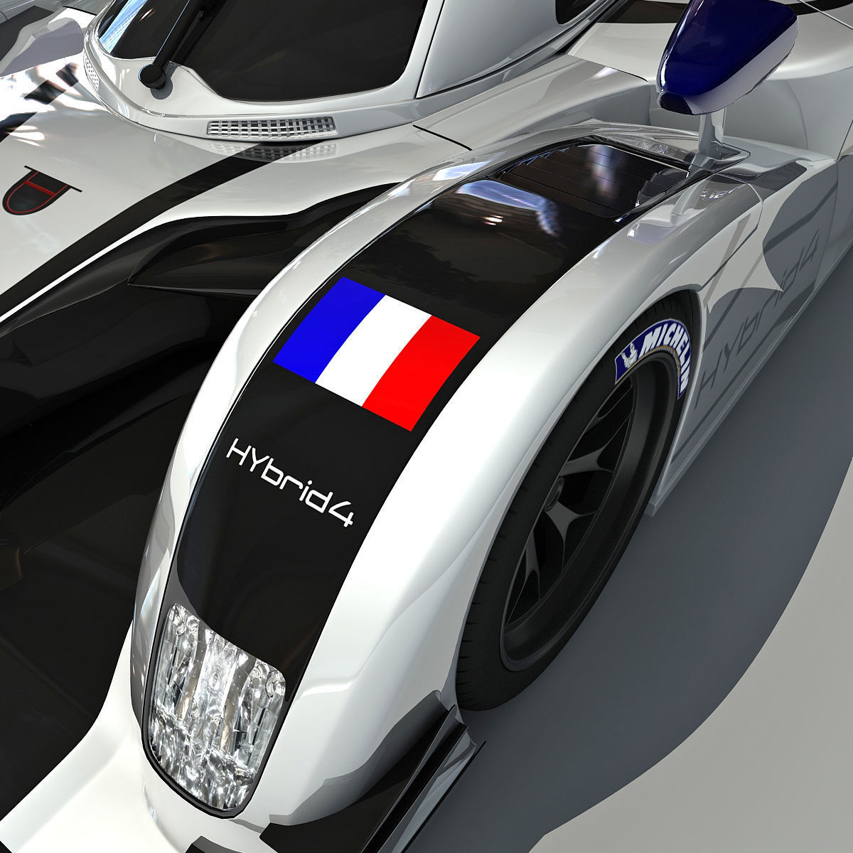 Peugeot 908 Hybrid4 Racecar 3D model_8