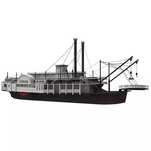Paddle Steamer River Boat 3D model