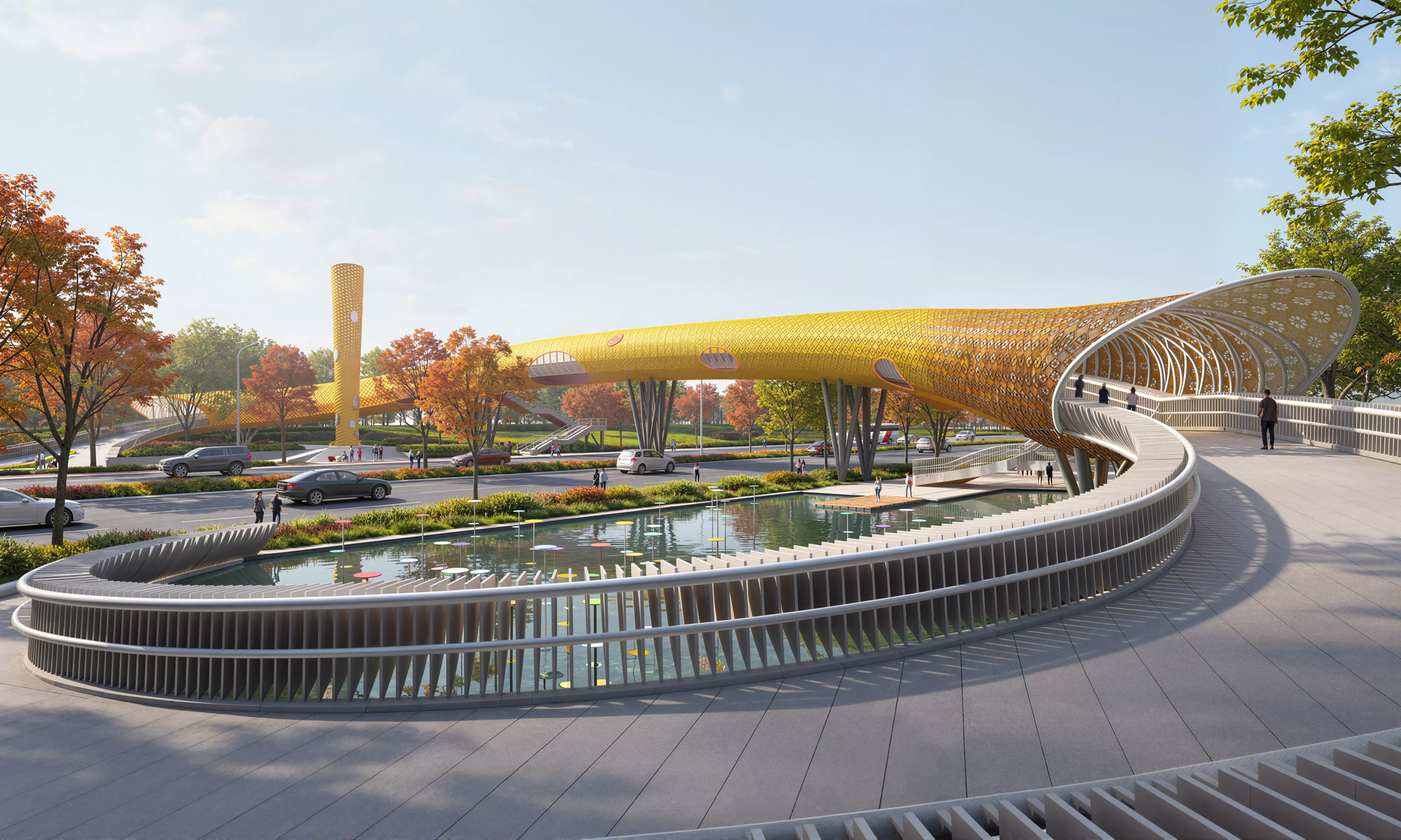 Landscape Bridge Weave IP for Park Pedestrian 3D model