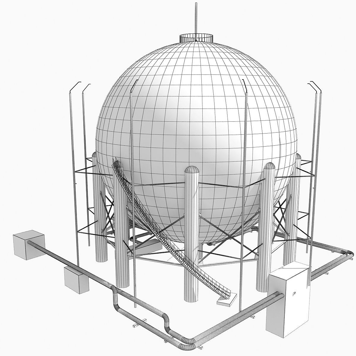 White Oxygen Storage 3D model_5