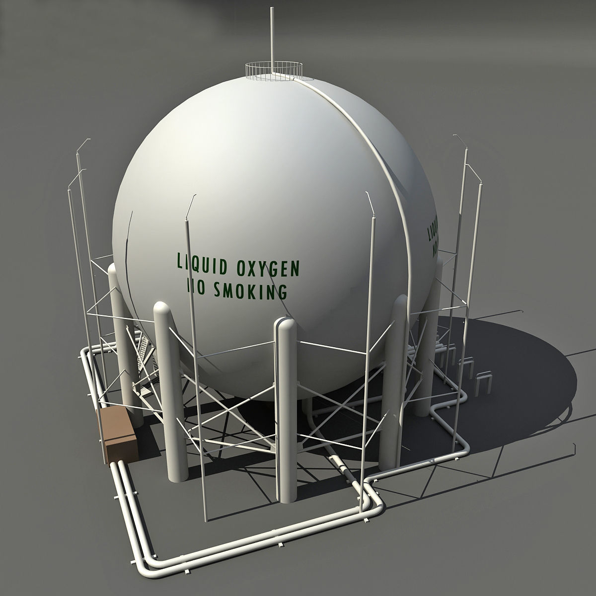 White Oxygen Storage 3D model_1