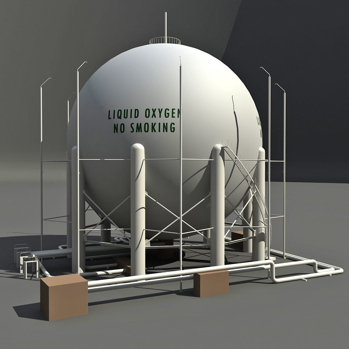 White Oxygen Storage 3D model_4
