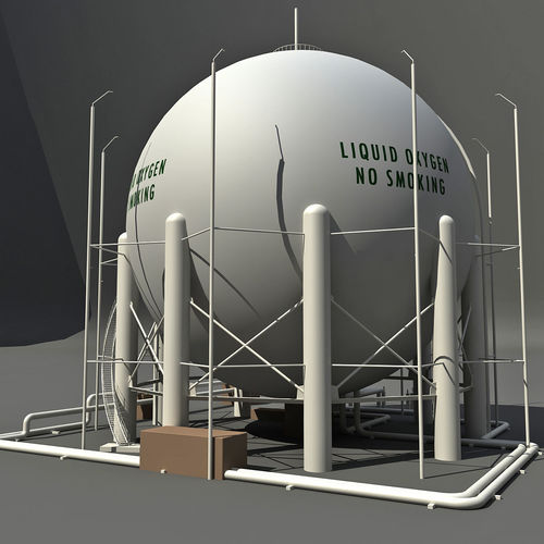 White Oxygen Storage 3D model