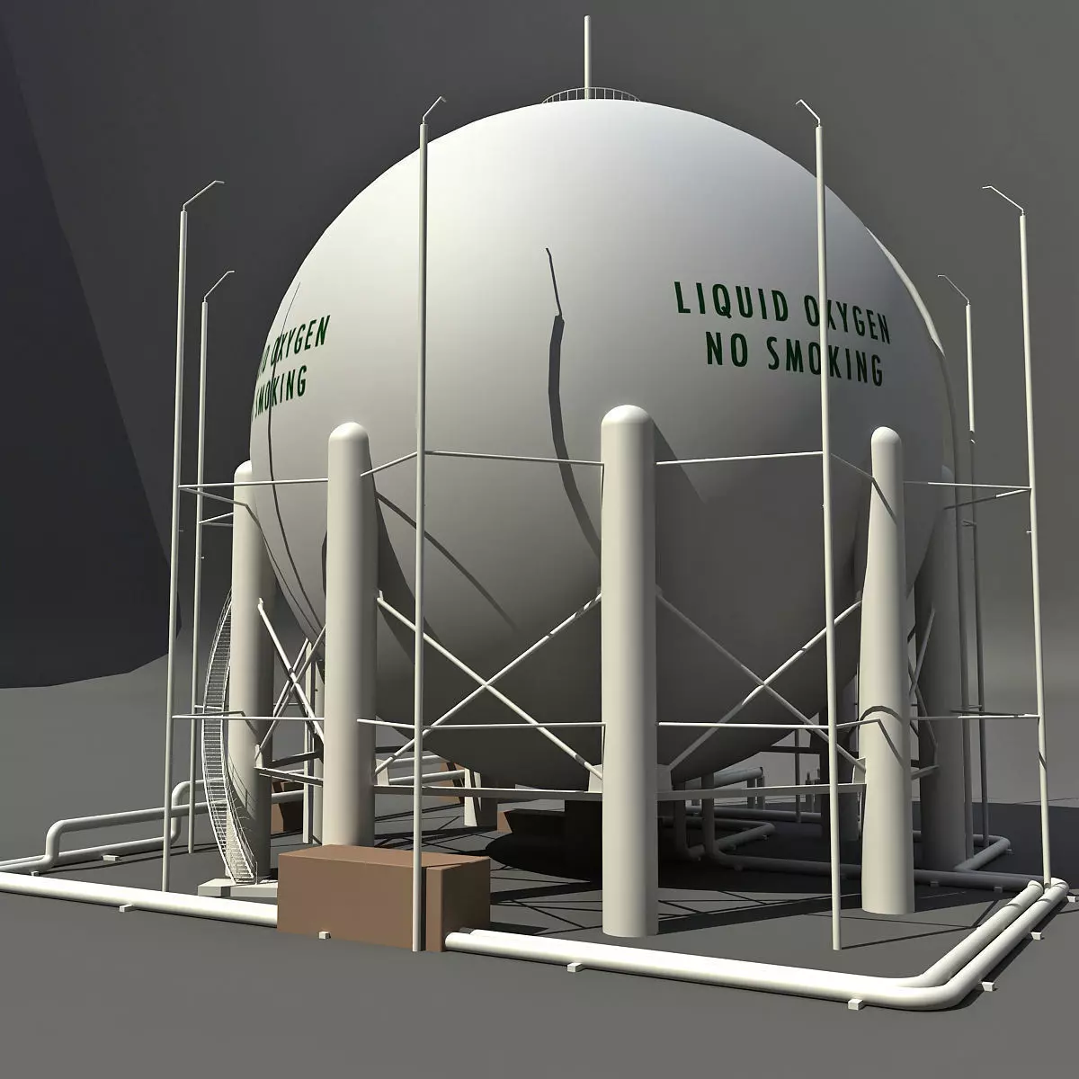 White Oxygen Storage 3D model_0