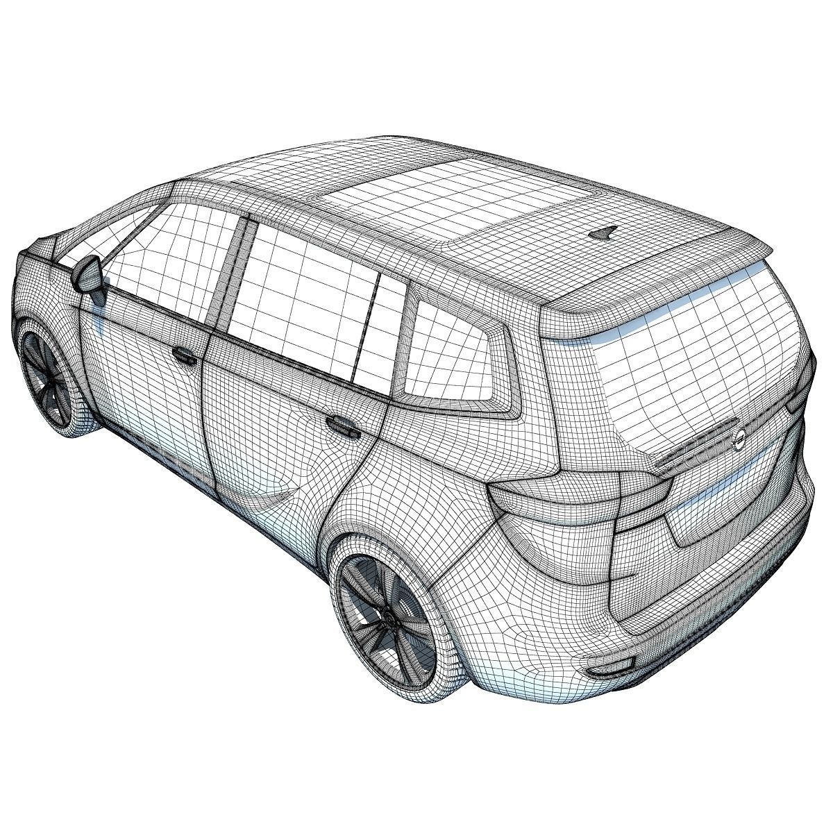 Opel Zafira 3D Car Model 3D model_14