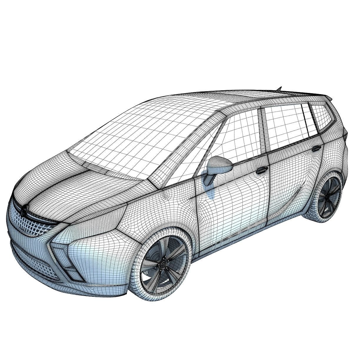 Opel Zafira 3D Car Model 3D model_12