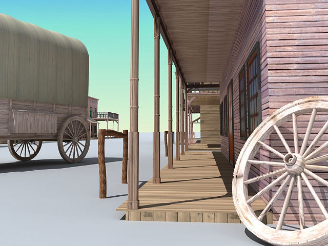 Old Western Town 3D model_9