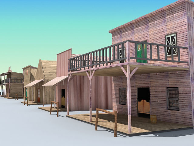 Old Western Town 3D model_2