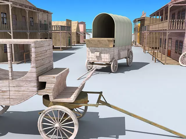 Old Western Town 3D model_0