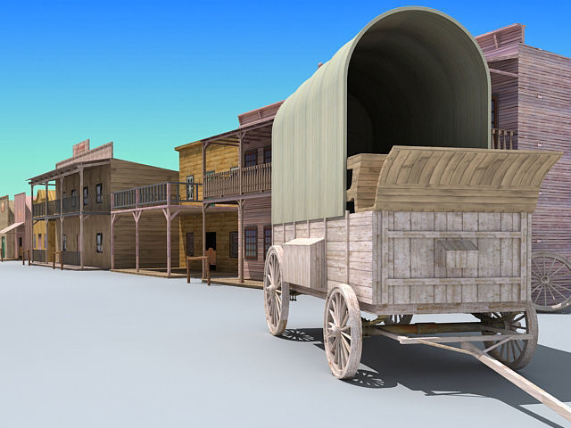 Old Western Town 3D model_1