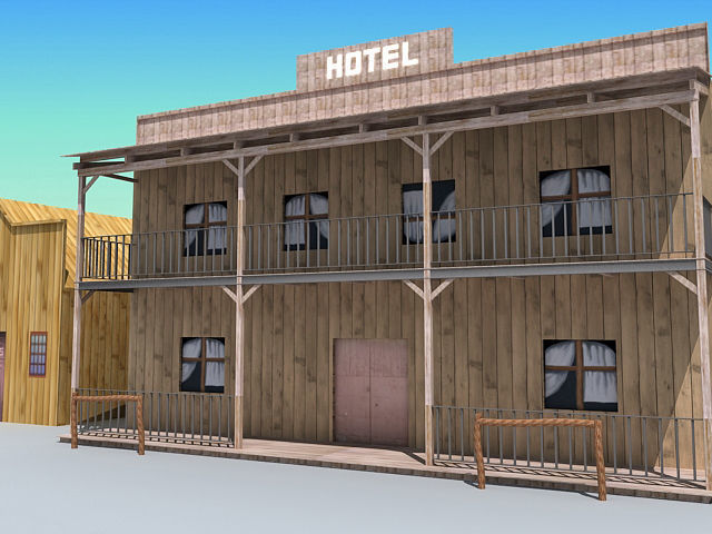 Old Western Town 3D model_7