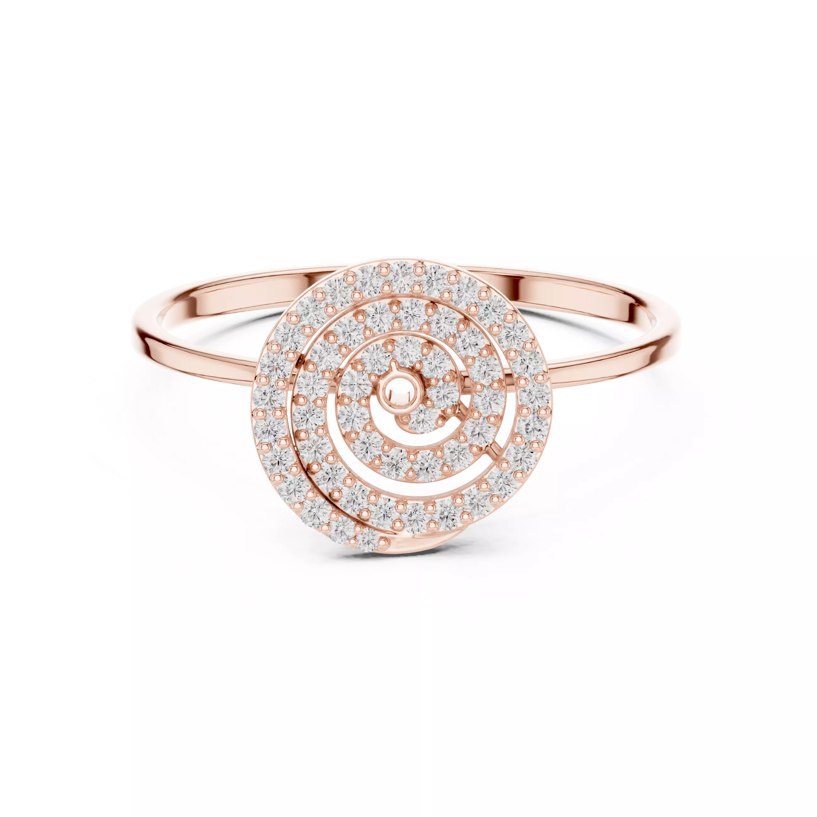 Spiral Swirl Diamond Statement Ring 3D Model Free 3D print model