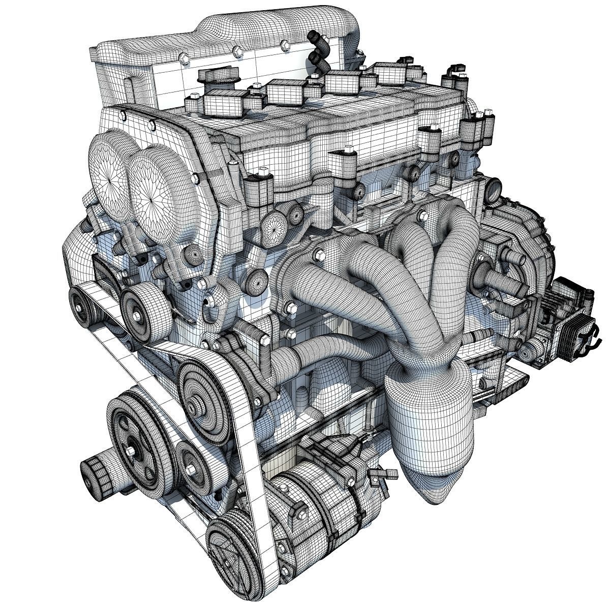 Nissan Altima Hybrid Engine 3D model_16