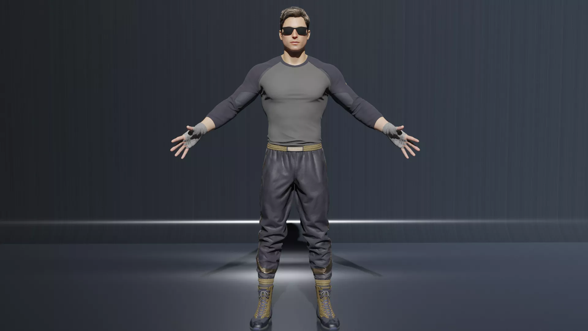 Johnny Cage Low-poly 3D model