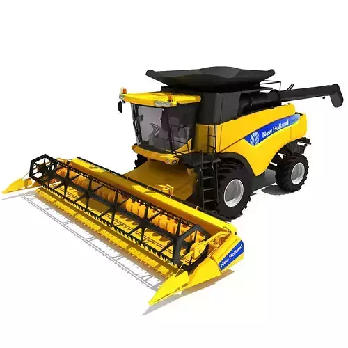 Yellow New Holland Combine 3D model