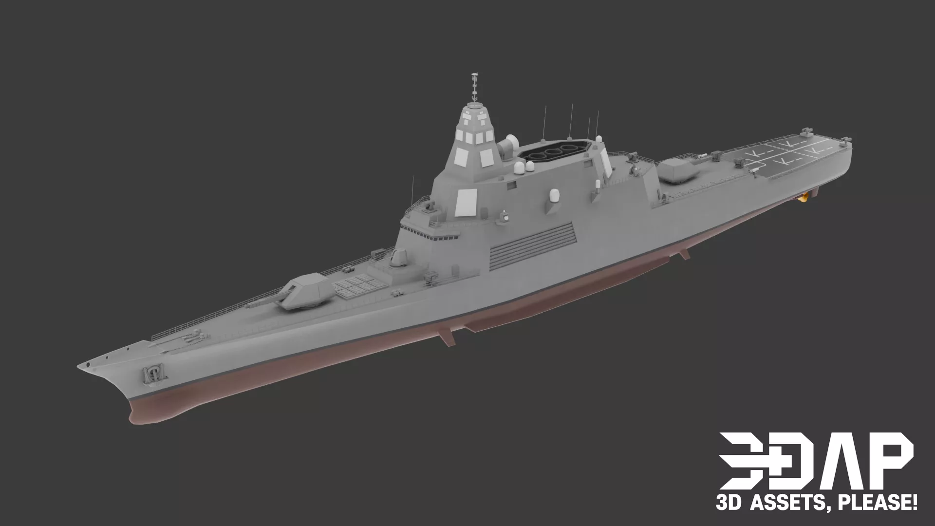 Korean Fictional Battleship ROKS Eulji Mundeok 3D model