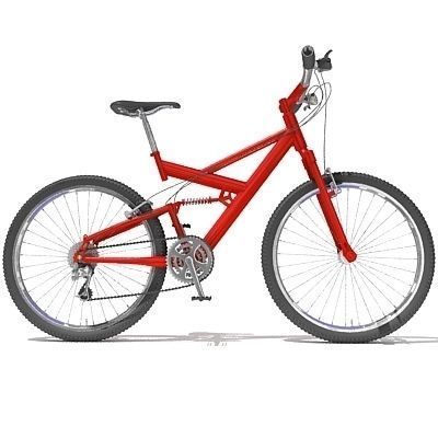 Bright Red Mountain Bike 01 3D model