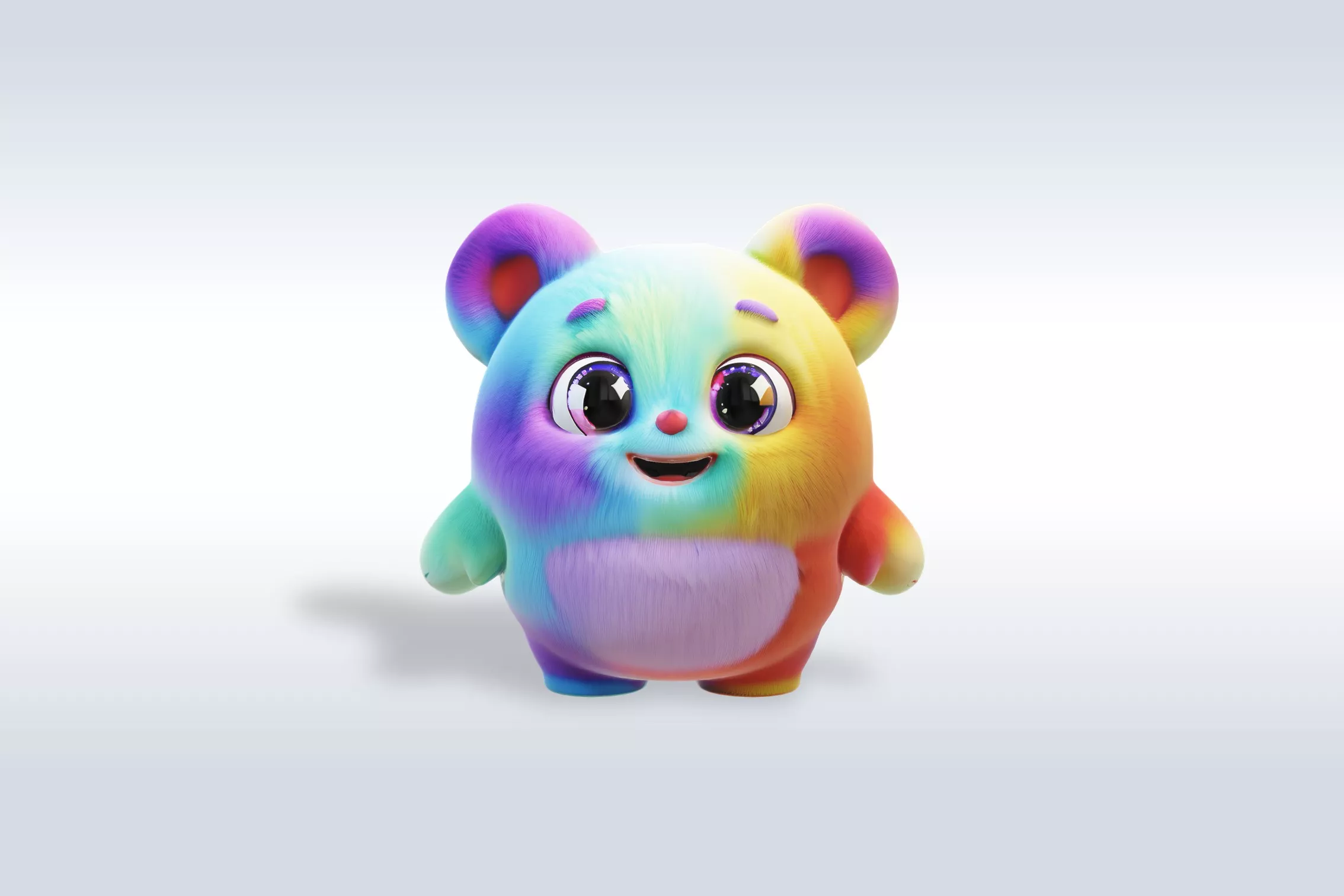 Colorful Tie-Dye Teddy Bear 3D Model 406 3D model