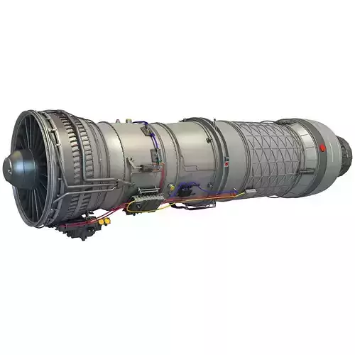 Pratt Whitney F100 Turbofan Engine 3D model