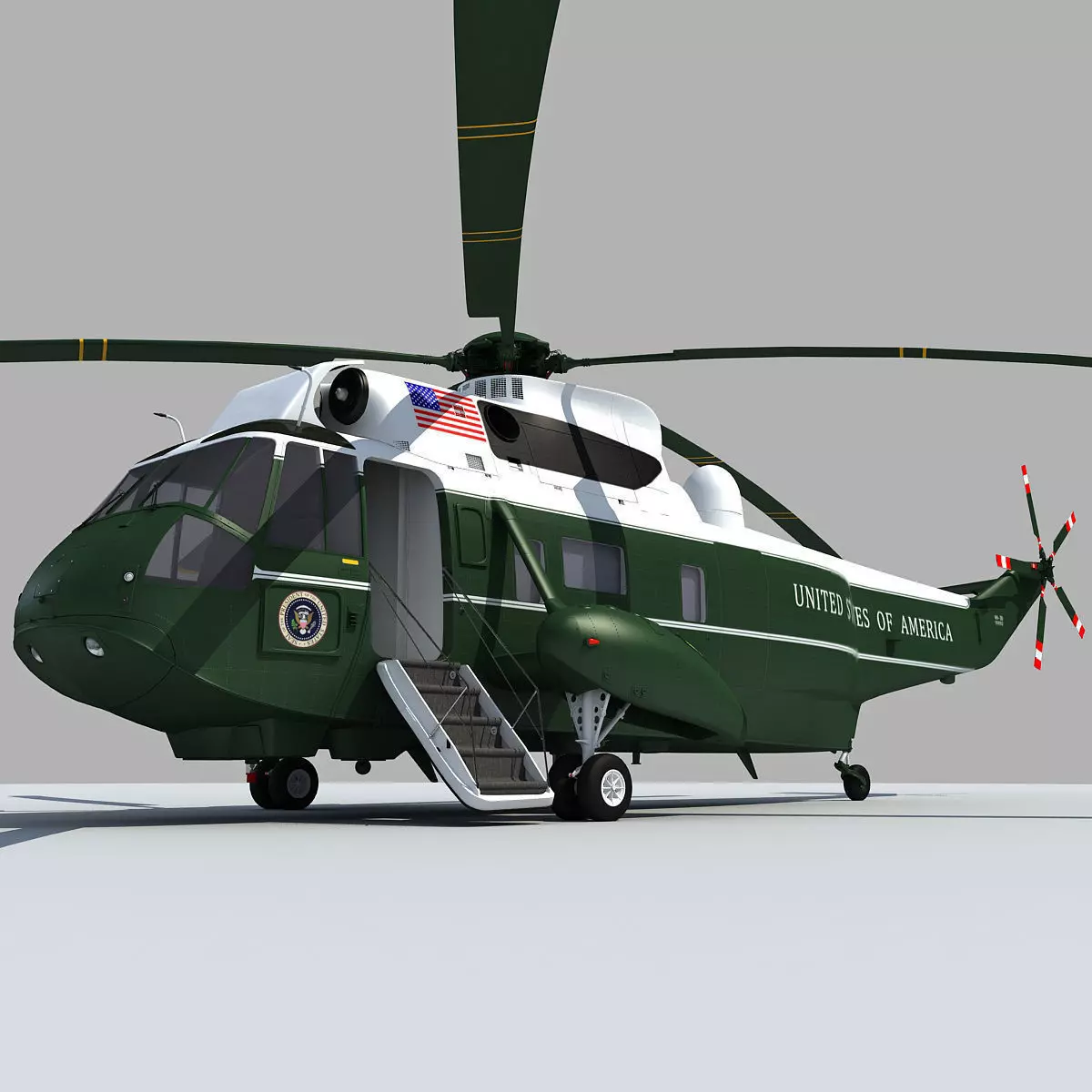 Marine One VH-3D Sea King 3D model_0