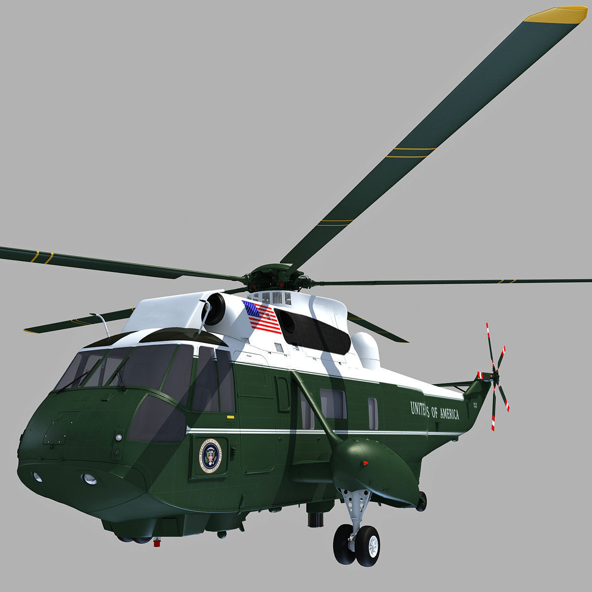 Marine One VH-3D Sea King 3D model_1