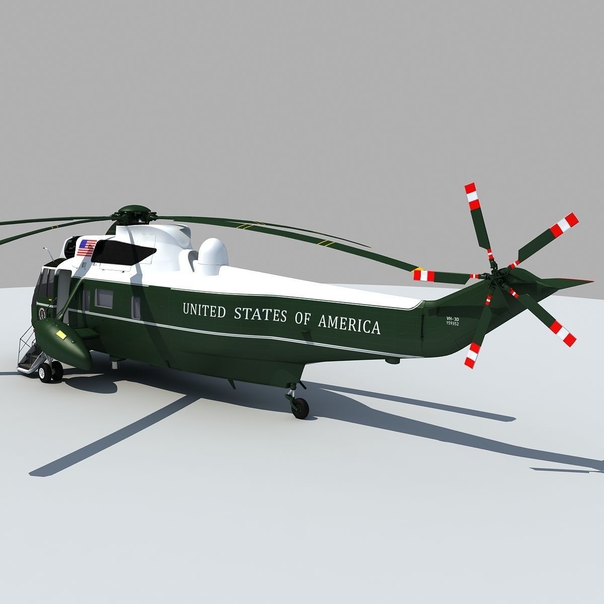 Marine One VH-3D Sea King 3D model_2