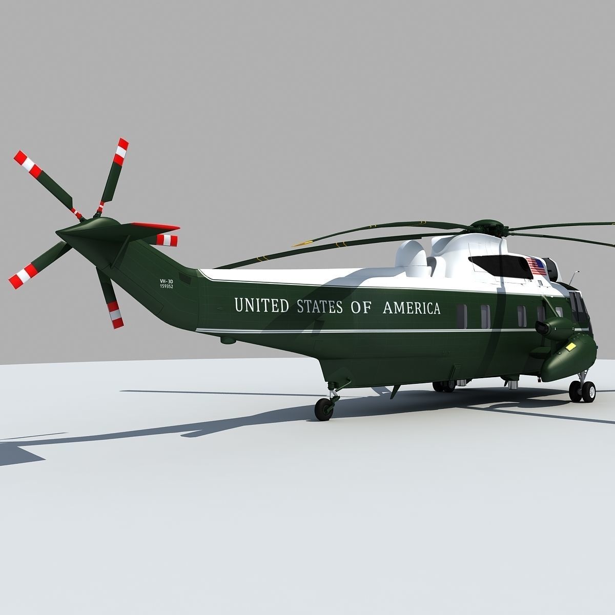 Marine One VH-3D Sea King 3D model_5