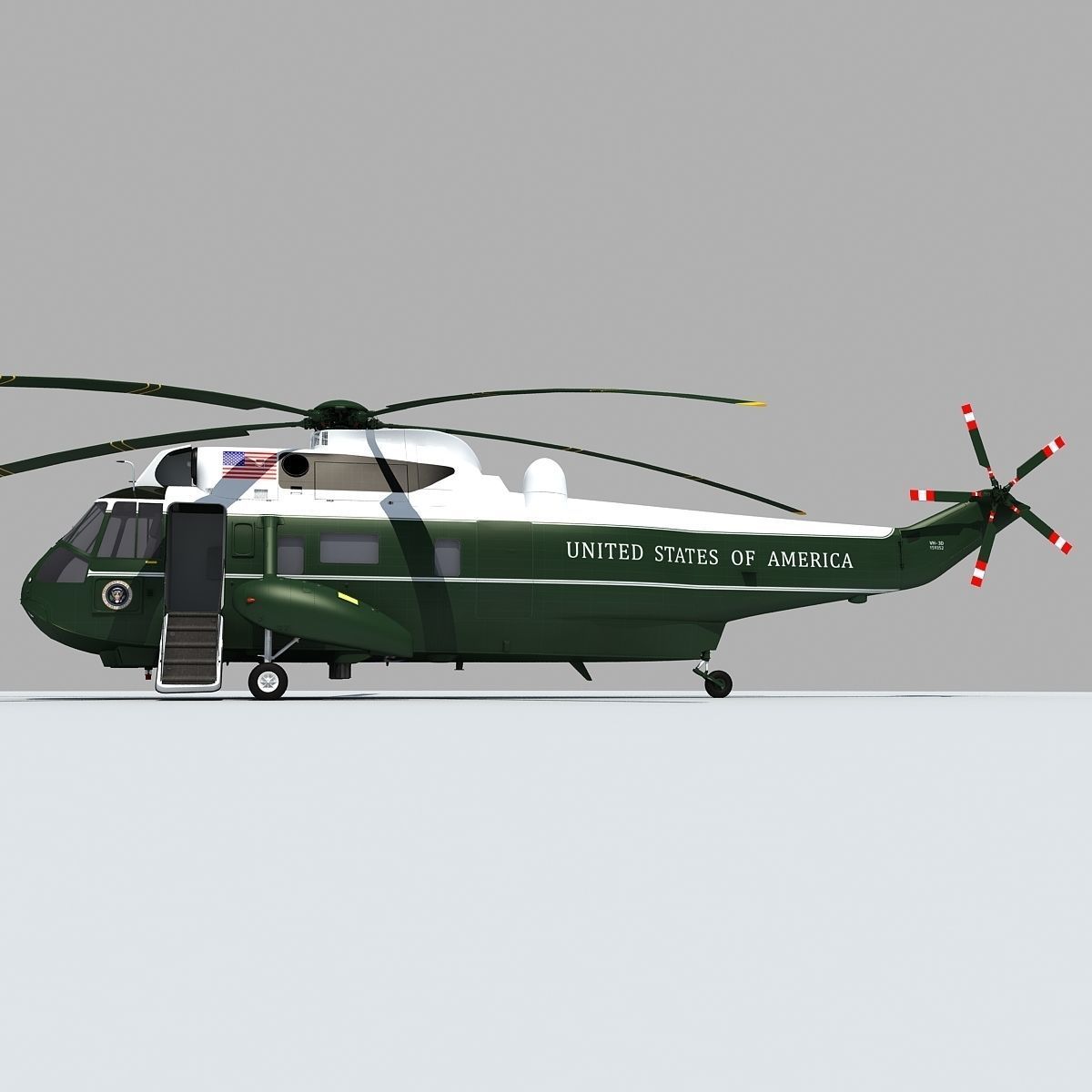 Marine One VH-3D Sea King 3D model_3