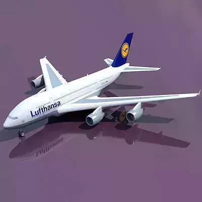 Texture for Lufthansa 3D Model Airbus A380 3D model