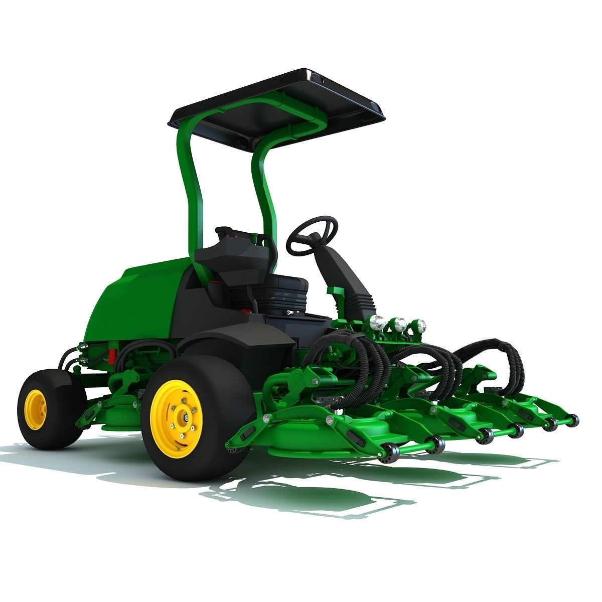 Green Lawn Mower 3D Model 3D model_3