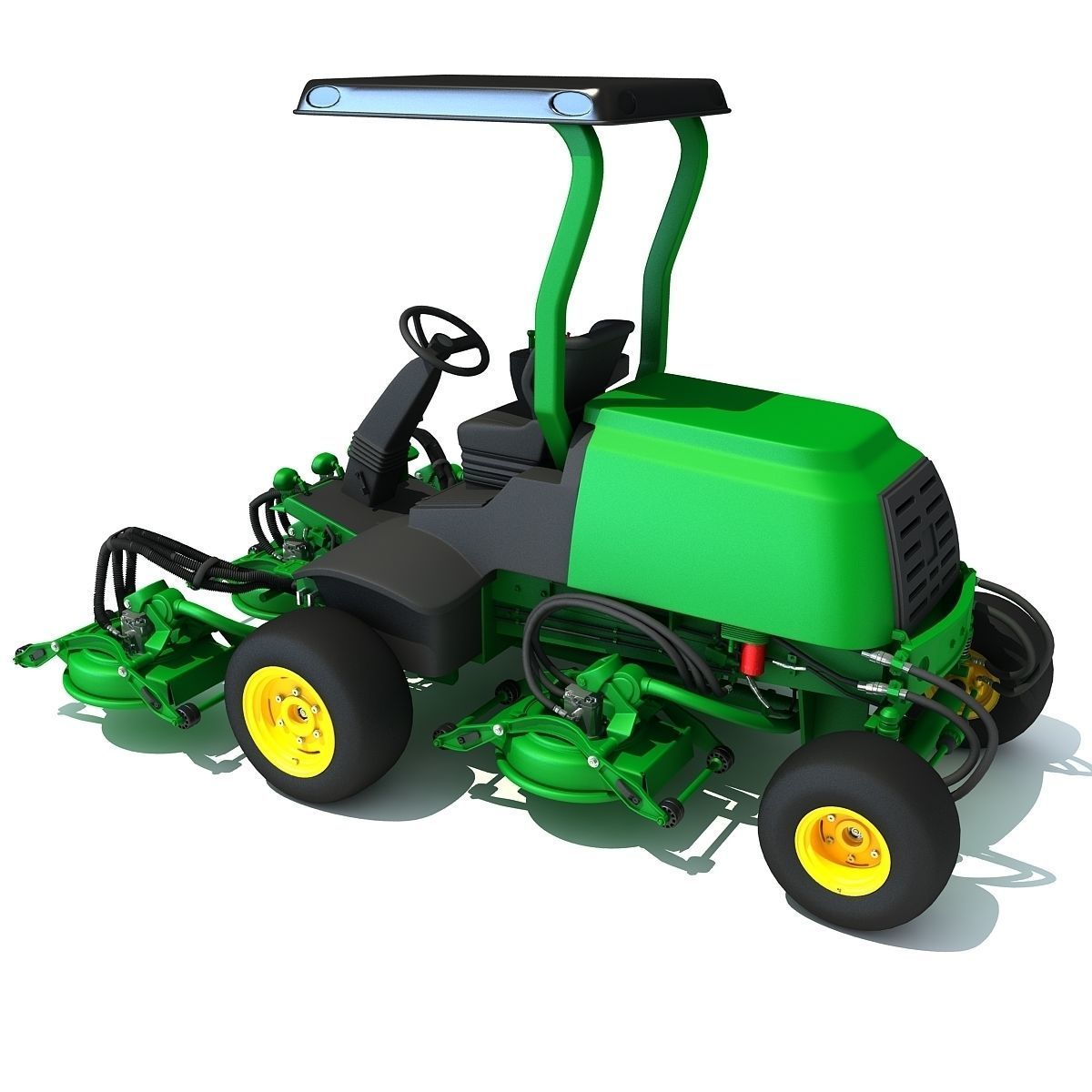 Green Lawn Mower 3D Model 3D model_9