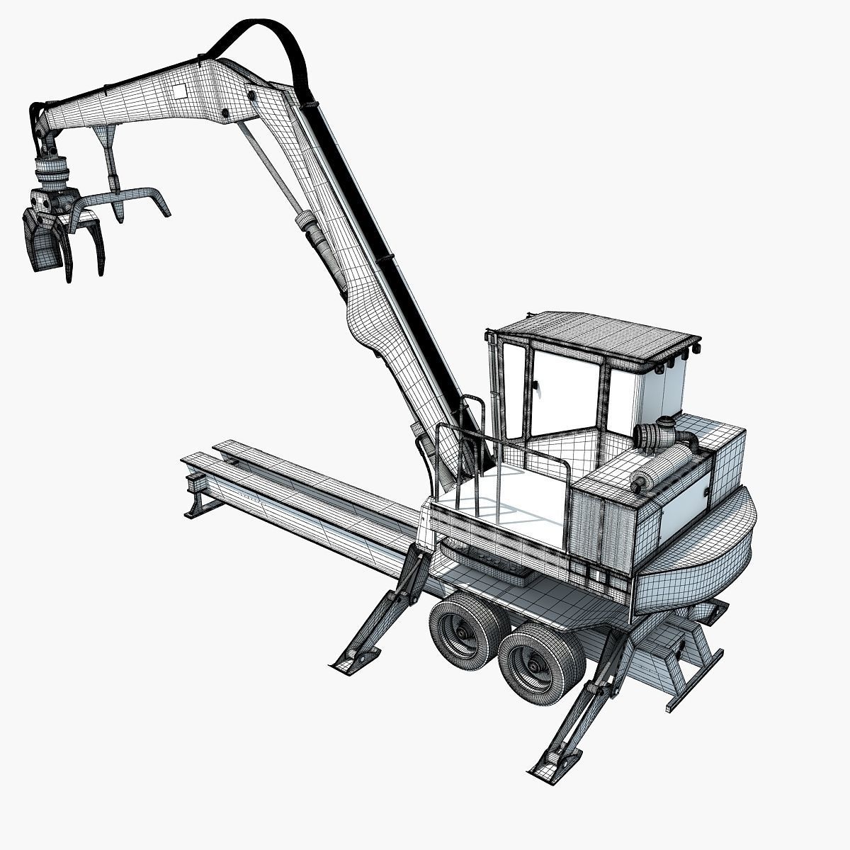 Knuckleboom Forest Machine Loader 3D model_14